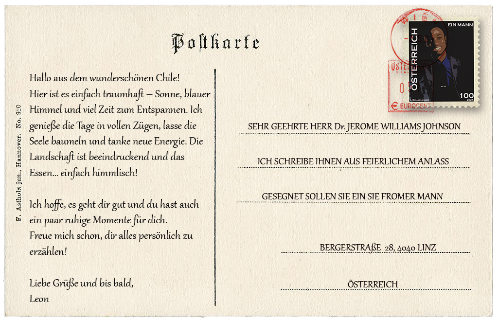 Postkarte Rueckseite bearbeitet in Photoshop